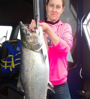 Giant Salmon Catch Ucluelet BC